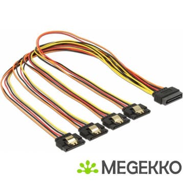 Delock 60158 0.5m SATA 15-pin Multi kleuren SATA-kabel, Computers en Software, Pc- en Netwerkkabels, Verzenden, Nieuw