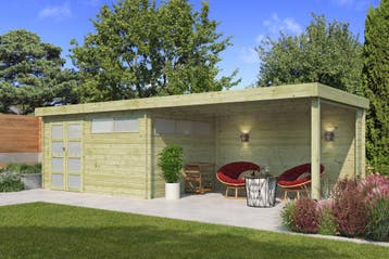 Woodlands Blokhut Modern Overkapping Dakisolatie, Nieuw