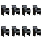 Set van 8 Leren eetkamerstoelen Pleasure - Toledo Pacific, Ophalen of Verzenden, Nieuw, Leer, Vijf, Zes of meer stoelen