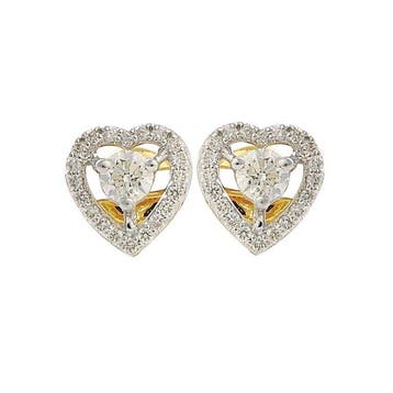 Oorbellen - 14 karaat Geel goud - 0.61ct. tw. Diamant, Nieuw
