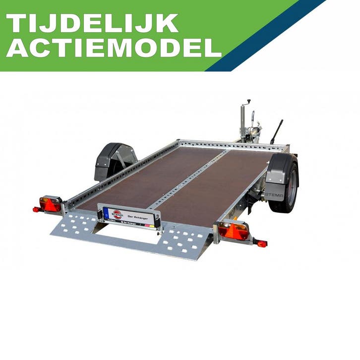 Motortrailer Stema WOM 1500 Kg geremd 301x169 afzinkbaar, Auto diversen, Aanhangers en Bagagewagens, Ophalen