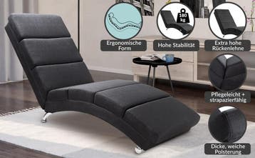 Lounger Londen Antraciet Geweven Stof (Ligbed - Lounge), Verzenden, Nieuw