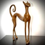 Abdoulaye Derme - sculptuur, Chat stylisé en bronze à la
