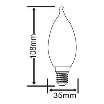 LED Lamp - Kaarslamp - Filament - Trion Kirza - 4W - E14, Led-lamp, Soft of Flame, E14 (klein), Nieuw