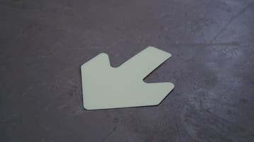 Pijl voor vloermarkering - Polyvinylchloride (PVC) - 0,78 mm, Verzenden