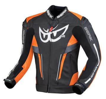 Berik Air-B Zwart Oranje Leren Motorjas, Motoren, Kleding | Motorkleding, Nieuw met kaartje, Jas | leer, Berik, Heren