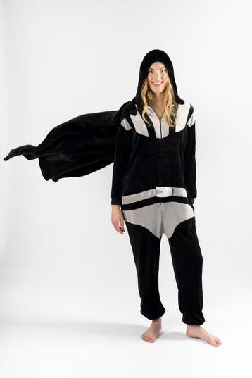 Onesie Darth Vader Pak Kostuum S-M Star Wars Jumpsuit Pyjama, Carnaval, Nieuw, Ophalen of Verzenden, Kleding