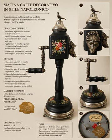 Gioielleria Coda Nichelino - Koffiemolen - Hout, Metaal,