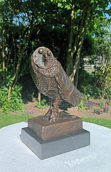 naar pablo picasso - sculptuur, bronzen uil - 23 cm - brons