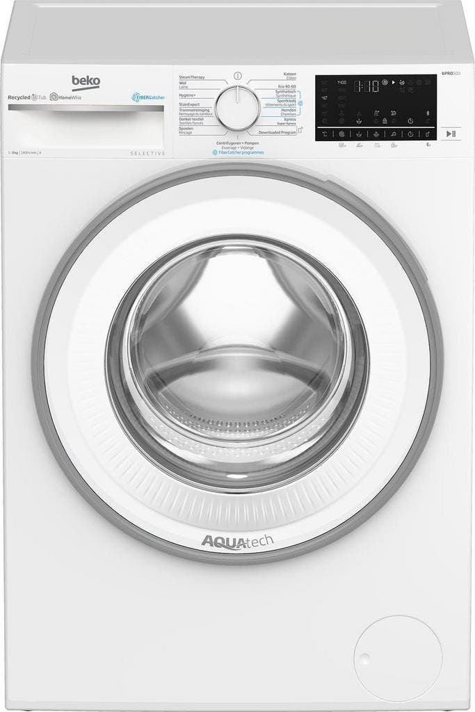Beko B5WT594189W2 - Wasmachine - 9 kg - 1400 tpm - AquaTech, Witgoed en Apparatuur, Wasmachines, Nieuw, Voorlader, 85 tot 90 cm