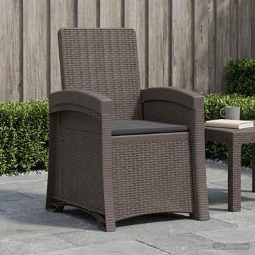 vidaXL Ligstoel in rietenlook Lichtgrijs en antracietkleurig, Tuin en Terras, Tuinstoelen, Verzenden, Nieuw