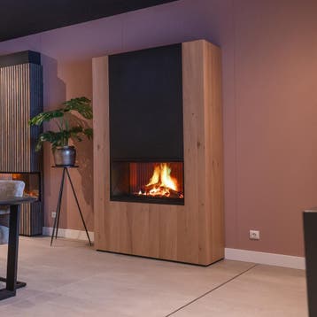 Flamelusion 800-111 incl. zwart infrarood paneel showmodel, Huis en Inrichting, Kachels, Zo goed als nieuw, Elektrisch, Inbouw