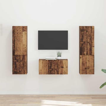 vidaXL Tv-meubelset 5 st Oud Hout Bewerkt hout, Minder dan 50 cm, Verzenden, Nieuw, Minder dan 100 cm