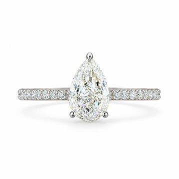 Ring - 18 karaat Witgoud - 1.24ct. tw. Diamant (Natuurlijk), Nieuw
