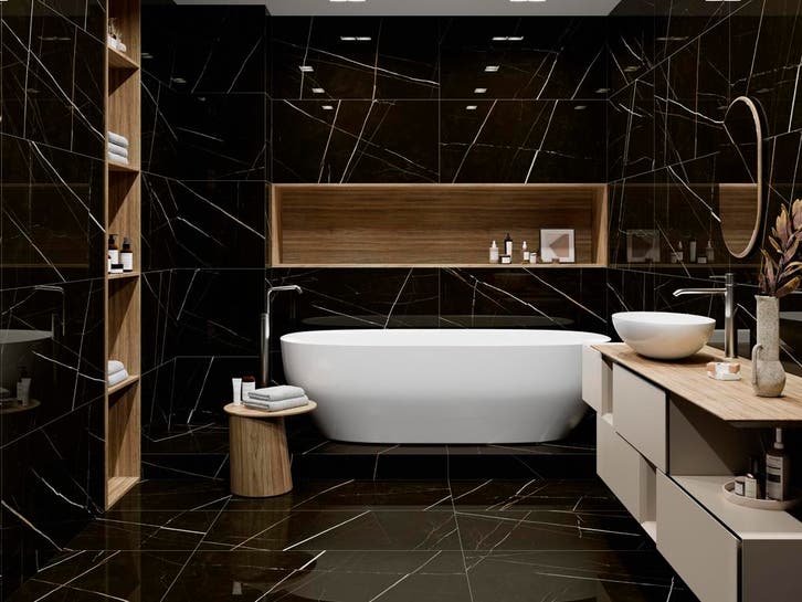 Sahara Noir Polished 60X120, Doe-het-zelf en Verbouw, Tegels, Nieuw