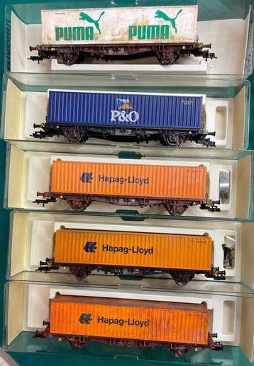 Fleischmann H0 - Modeltrein goederenwagonset (5) - DB, Nieuw