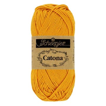 Scheepjes Catona 25g - 249 Saffron - Haakgaren / Breigaren, Ophalen of Verzenden, Nieuw, Breien of Haken, Wol of Garen