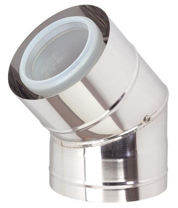 Rolux Buitenwandsysteem Bocht 45° Conc PP/RVS 80/125, Ophalen of Verzenden, Nieuw