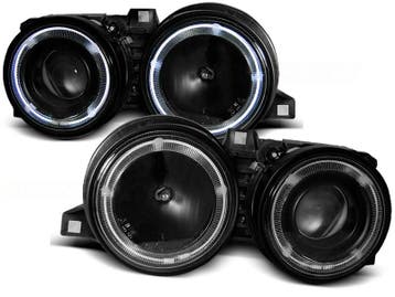 Koplampen BMW E30 88-91 Angel eyes zwart, Ophalen of Verzenden, Nieuw