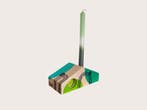 Handgeschilderde Kaarsenhouder - Gerecycled Hout - Groen, Ophalen of Verzenden, Nieuw