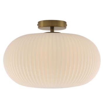 Design badkamer plafondlamp wit, Elliot, IP44, Ophalen of Verzenden, Nieuw, Glas