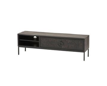 Tv-meubel Carving Mangohout 160 cm | MySons, Huis en Inrichting, Kasten | Televisiemeubels, Ophalen of Verzenden, Nieuw