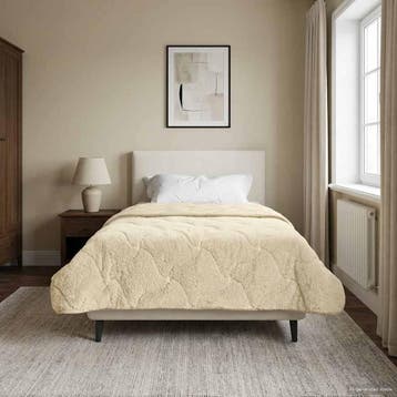 vidaXL Winter Dekbed Crème 155 x 200 cm Microfiber en Teddy, Verzenden, Nieuw