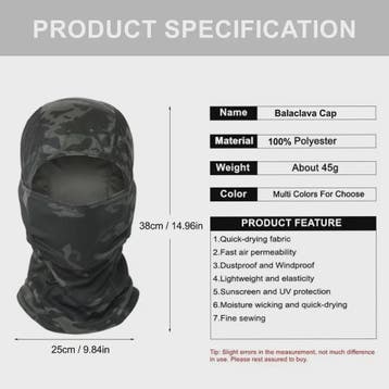 Camouflage Balaclava Volledig Gezicht Masker - Ademend, UV-b, Kleding | Heren, Verzenden, Nieuw