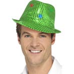 Groene pailletten hoedjes met LED lichtjes - Feesthoeden o.., Ophalen of Verzenden, Nieuw
