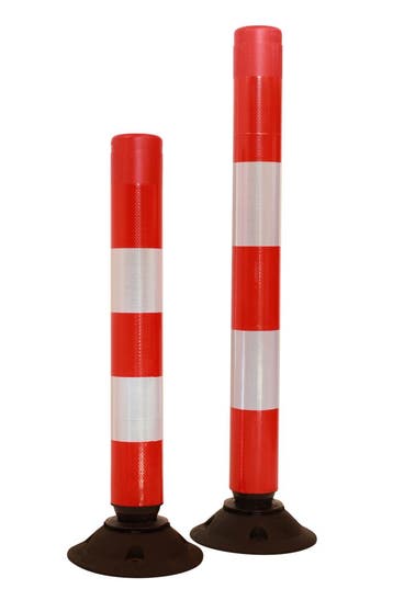 Flexibele parkeerpaal - Rood - wit reflecterend - Binnen &, Verzenden