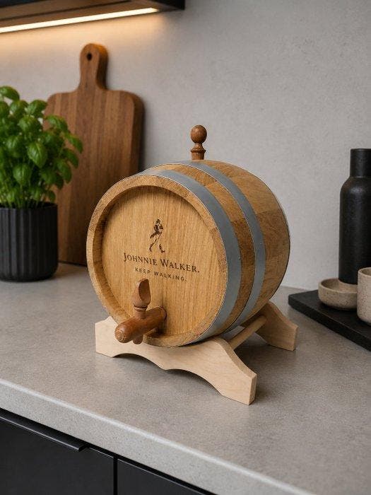 Vat - hout eik - 3 liter barrel J daniels, Antiek en Kunst, Kunst | Designobjecten