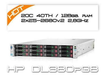 Server HP DL380P G8/2x E5-2680v2 2,8GHz 16C 32TH/128GB RAM, 2 tot 3 Ghz, Hot swappable onderdelen, Ophalen of Verzenden, 128 GB