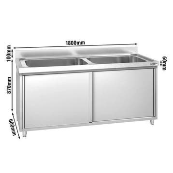 GGM Gastro | Afwaskast PREMIUM - 1800 x 600 mm - met 2 |, Huis en Inrichting, Verzenden, Nieuw