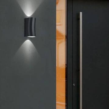 Tuinlamp/Wandlamp Vierkant/Ovaal Mat Zwart 12W 4200K, Minder dan 50 watt, Nieuw, Ophalen of Verzenden, Hanglamp