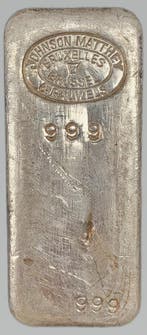 1 kg Johnson Matthey &amp; Pauwels (of London) zilverbaar, Postzegels en Munten, Edelmetalen en Baren, Verzenden, Zilver