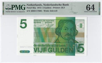 Nederland. - 5 Gulden - 1973 - Vondel II - Pick 95a (Zonder, Postzegels en Munten