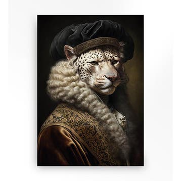 *WOONWINKEL* Urban Cotton Snow Leopard Wandkleed In Frame L, Verzenden, Nieuw