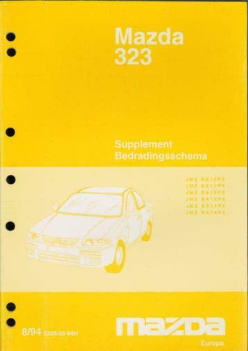 1994 Mazda323 supplement bedradingsschema werkplaatshandboek, Verzenden