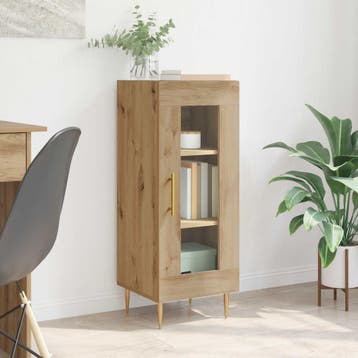 vidaXL Dressoir artisanaal eikenkleurig 34 x 34.5 x 90 cm, Huis en Inrichting, Kasten | Dressoirs, Verzenden, Nieuw, Overige houtsoorten