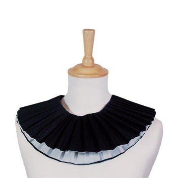 Pieten kraag crepe zwart/wit 3laags, Verzenden, Nieuw, Feestartikel