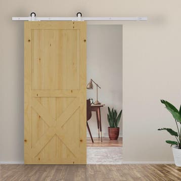 HOMCOM Schuifdeur Set - Zwart Carbon Staal - 183 cm Rail, Doe-het-zelf en Verbouw, Verzenden, Nieuw