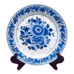 Delfts bord met bloemendecor – De Porceleyne Fles (1966), Ophalen of Verzenden