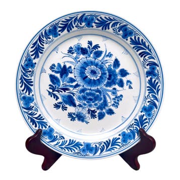 Delfts bord met bloemendecor – De Porceleyne Fles (1966), Ophalen of Verzenden