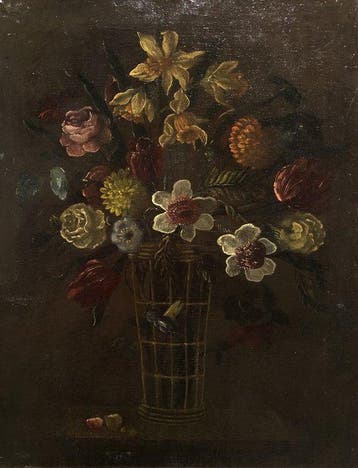 École Espagnole Ancienne (c. 1800) - Panier à Fleurs