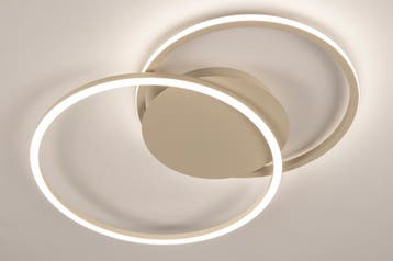 Rietveld Plafondlampen - Beige, Zand - Metaal, Verzenden, Nieuw