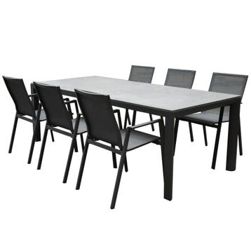 New Valley Angora dining tuinset 220x100x74,5 cm 7 delig, Ophalen of Verzenden, Nieuw
