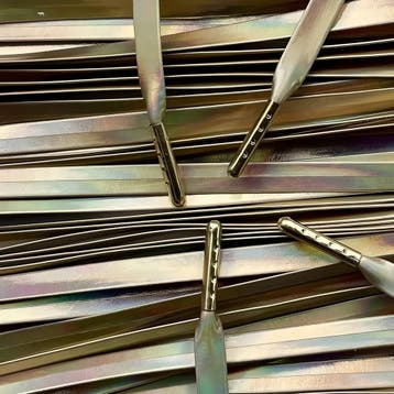 Leren veters - Goud Parelmoer • 120 140 160  cm x 8 mm, Ophalen of Verzenden, Nieuw