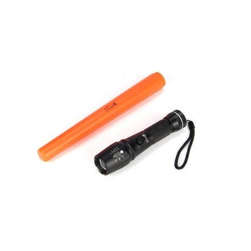 LED zaklamp met zoomfunctie - Met verkeerskegel - Extra, Ophalen of Verzenden, Nieuw