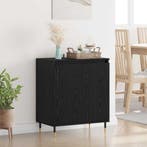 vidaXL Dressoir Zwart Eiken 60 x 35 x 70 cm Bewerkt hout, Huis en Inrichting, Kasten | Dressoirs, Verzenden, Nieuw, Overige houtsoorten