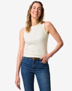 HEMA Damessinglet Frida rib wit, Kleding | Dames, Verzenden, Nieuw